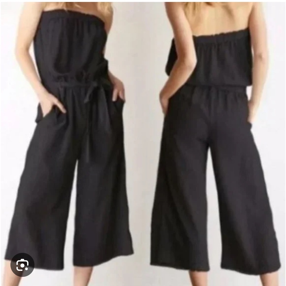 Cloth & Stone strapless wide leg crop jumpsuit